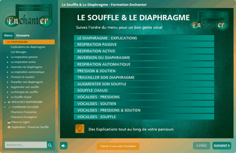 Formation en ligne Souffle et Diaphragme